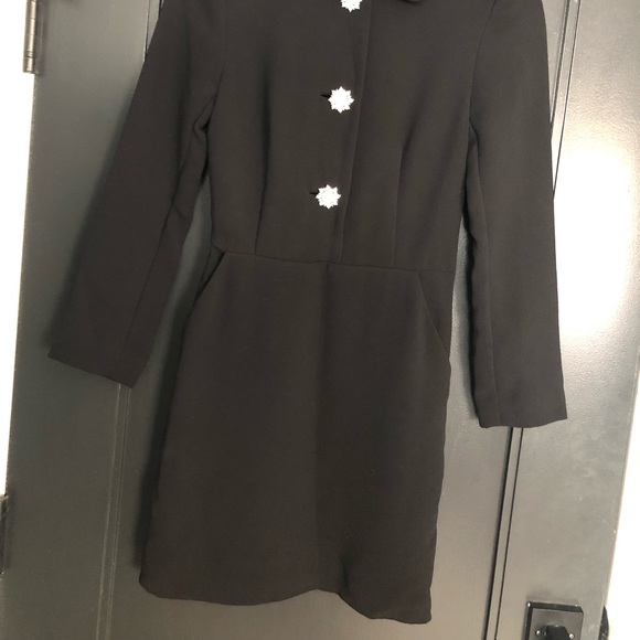 Black dress with diamond buttons . - Picture 2 of 7